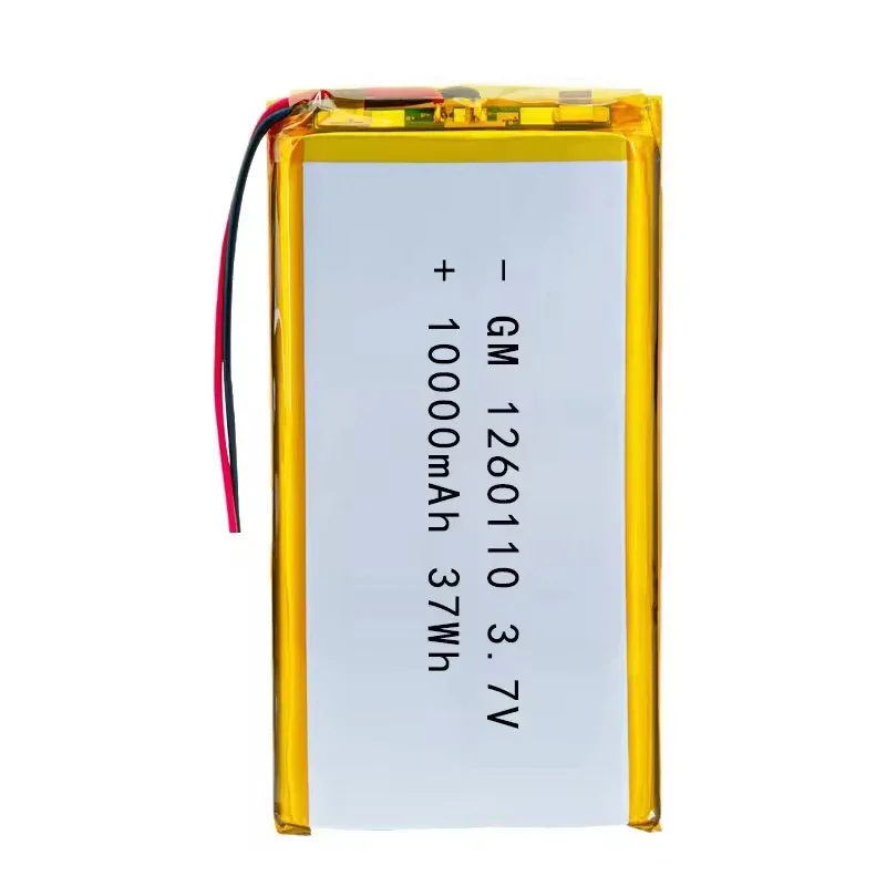 1260110 Rechargeable Lithium Polymer Battery 3.7V 10000mAh  Li-Po for Toy Power Bank GPS Laptop Camping Lights Diy Real Capacity