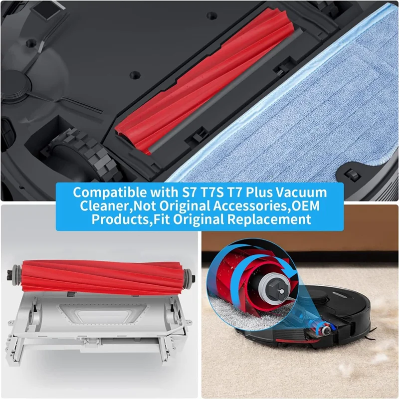 ل Roborock S7 S70 S7max T7S T7S زائد جهاز آلي لتنظيف الأتربة الملحقات الرئيسية الجانب فرشاة فلتر Hepa ممسحة الوسادة قطع الغيار-A58E