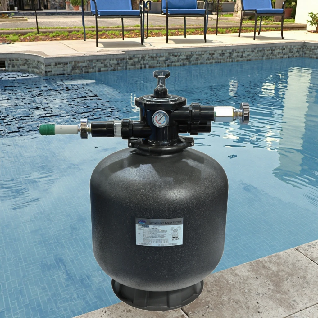 

Pikes Top Mount Sand Filter For Swimming Pools High Quality Plastic Design