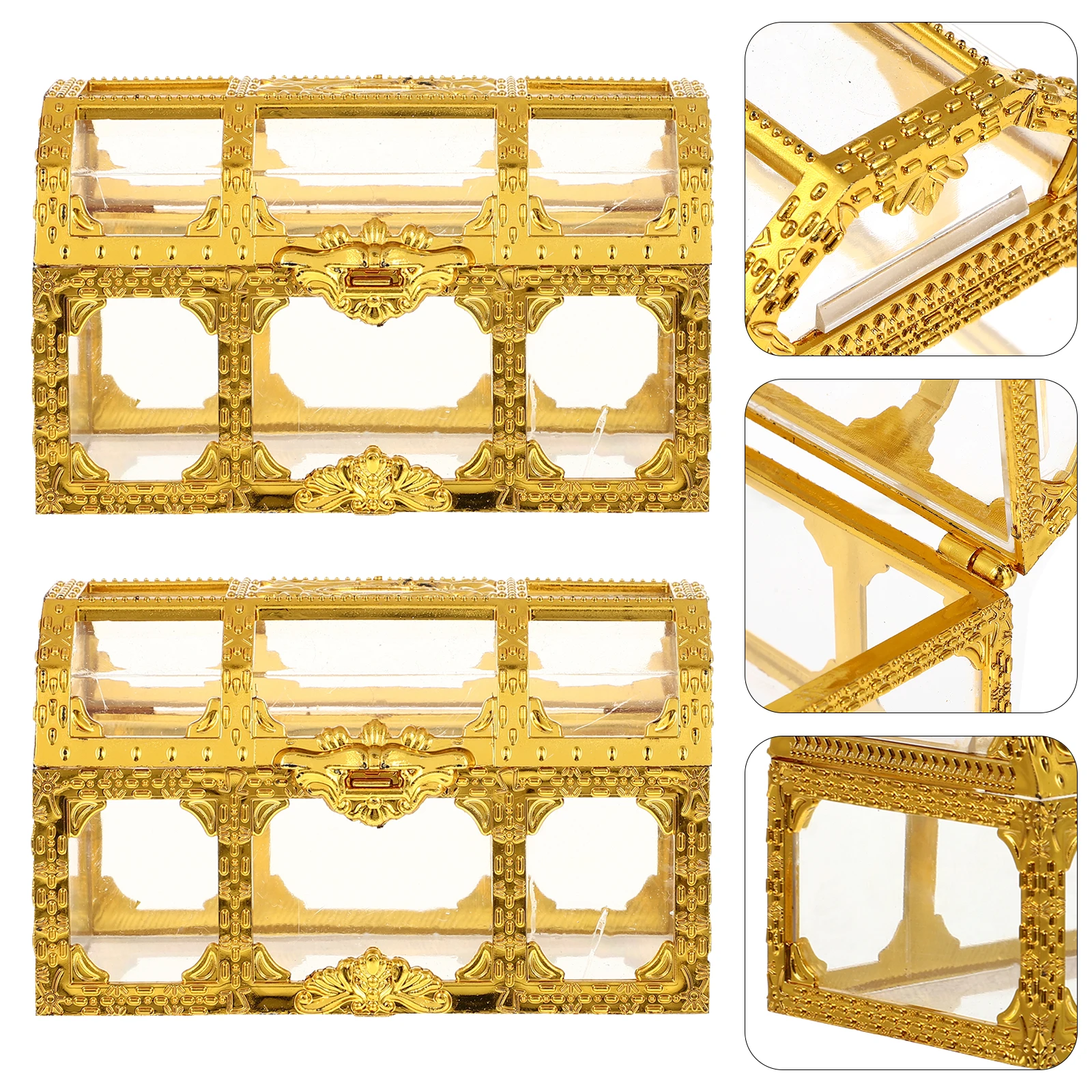 

2 Pcs Plastic Candy Boxes Decorative Favor Boxes Wedding Birthday Party Home Gift Packaging Storage Containers Party Favors