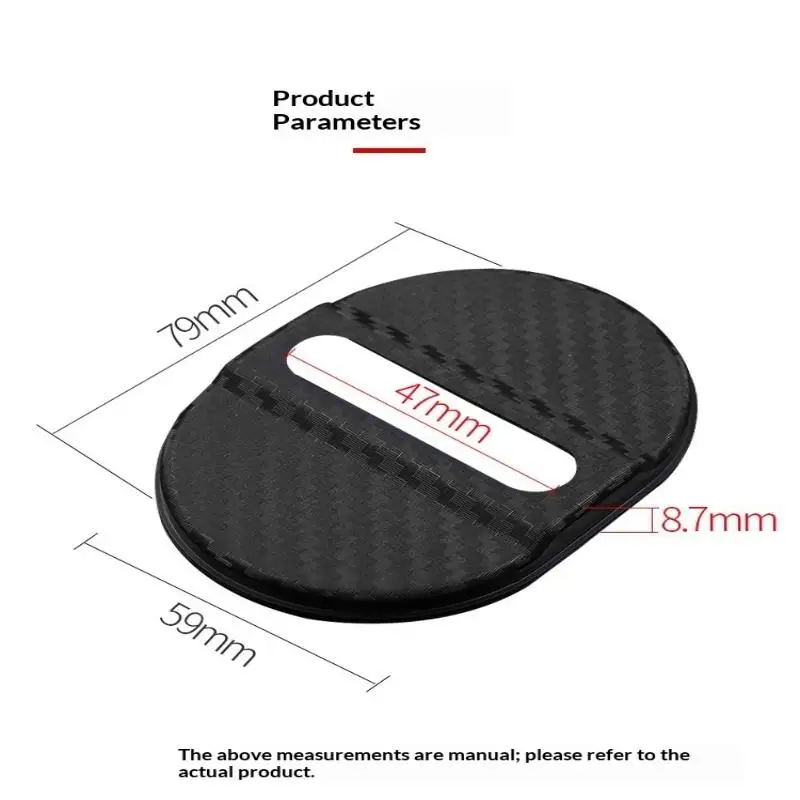 Universal 4Pcs Carbon Fiber Door Lock Covers Shock-Absorbing Noise Reduction for Car Interior Safety