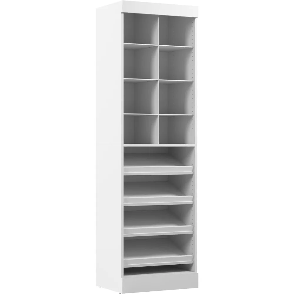 Pur Closet Shoe Organizer with Shelves and Cubbies, Narrow Footwear Storage Cabinet for Bedroom, Entryway, Mudroom