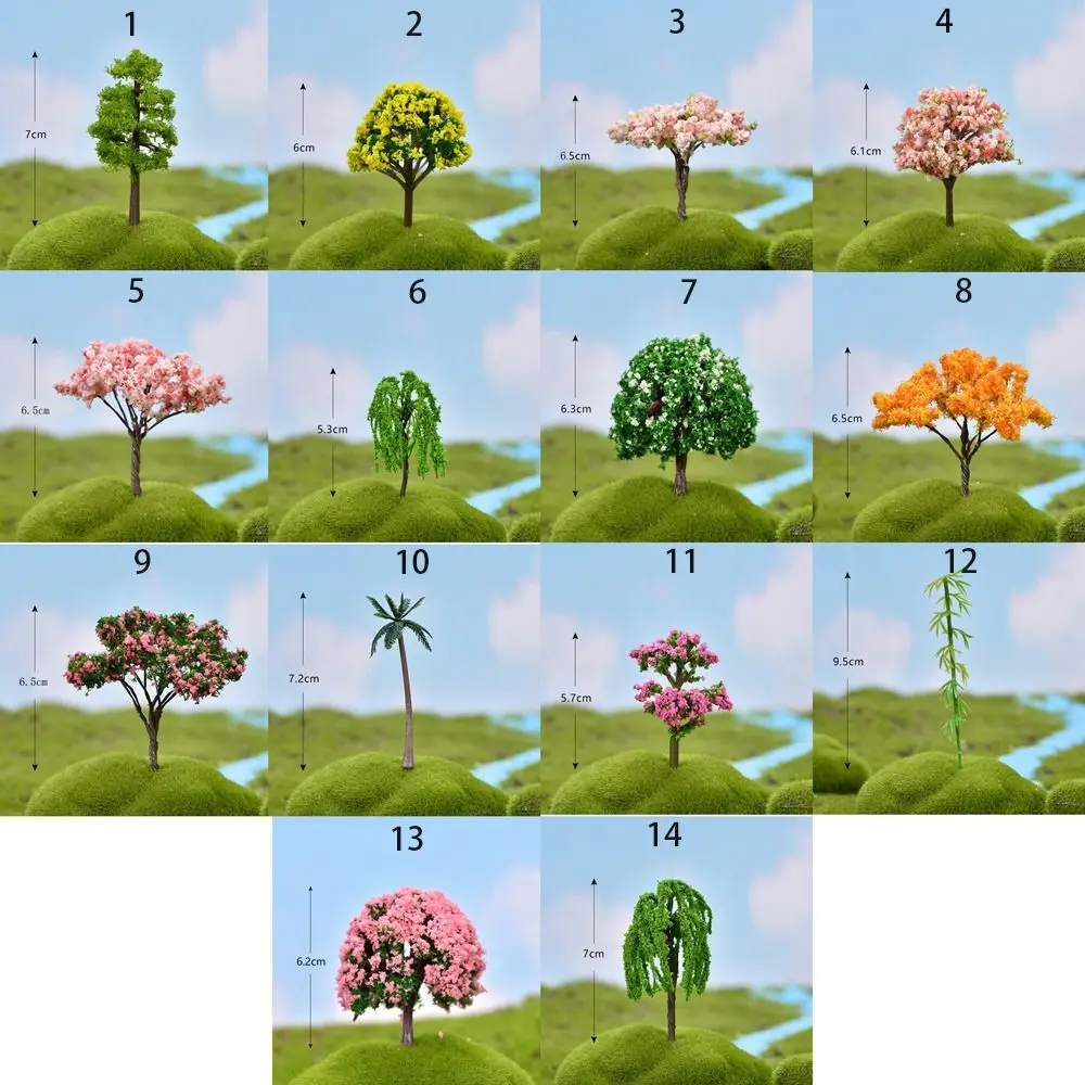 Micro Figurines Plastic Sakura Miniatures Model Rural Style Simulation Trees Landscape Vivid Home Decoratio
