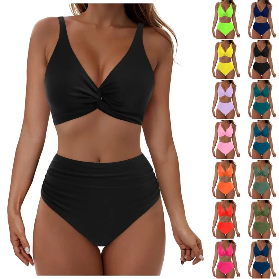 HOTSummer fresh design vest shoulder strap swimsuit women sweet beach vacation two-piece split swimsuit