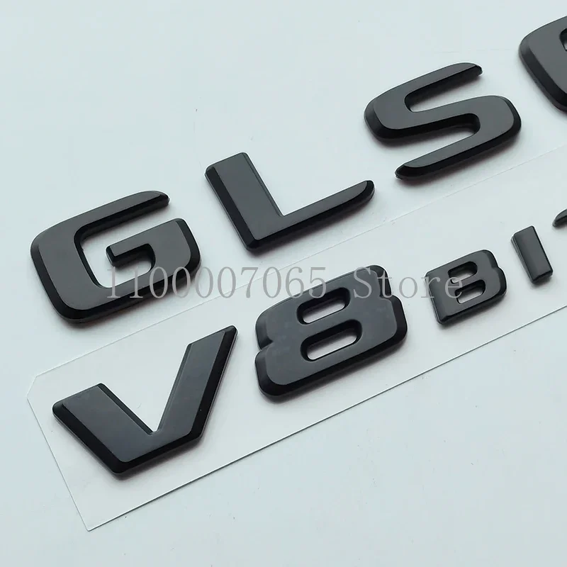 2017 Matte Black Letters GLS63 V8 Biturbo ABS Emblem for X166 Car Styling Fender Trunk Nameplate Logo Sticker