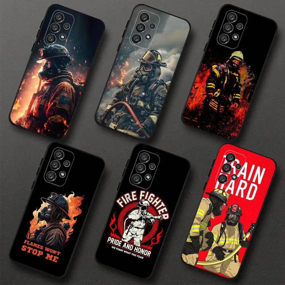 

Firefighter Heroes Phone Case For Samsung S 25,24,23,22,30,21,10,9,Ultra,Plus,Lite,FE,4,5G Black Soft Case