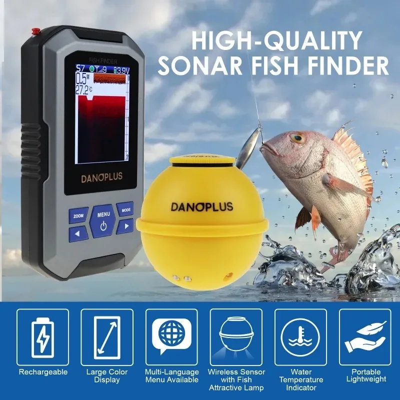 castable fish finders Portable Wireless Finder With Rechargeable Battery, Transducer, No Cable, Depth Locator, Temperature, Fish Size, Bottom Contour, And D sonar and ice fishing flasher modes Garmin STRIKER Cast GPS |