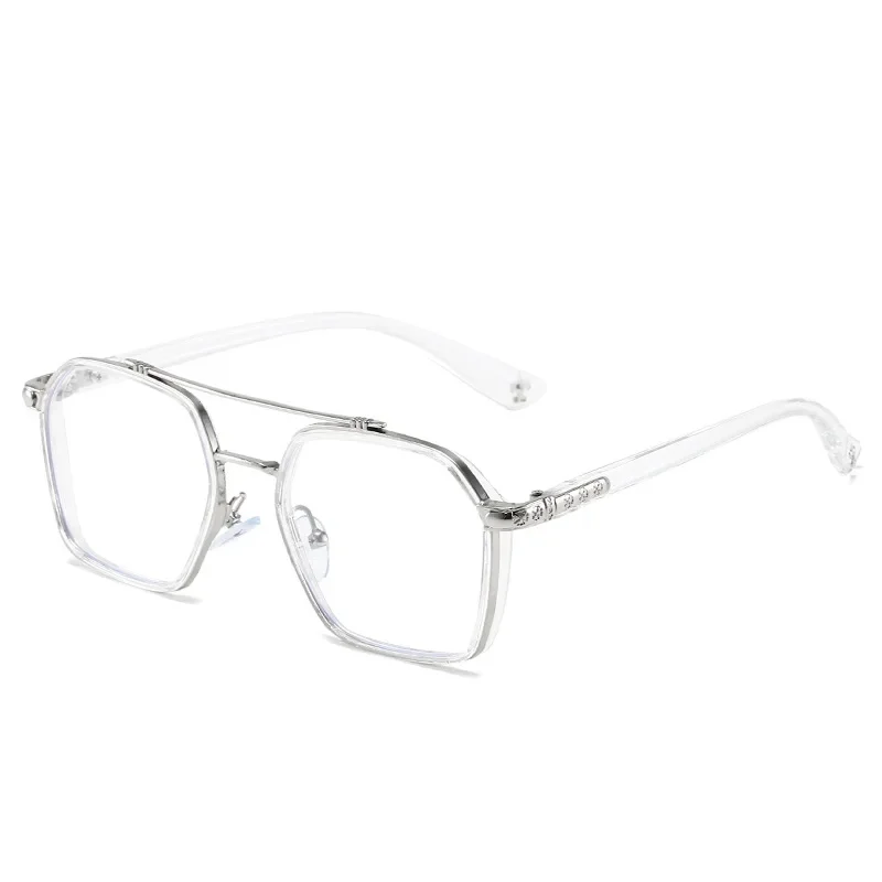 Vintage Square Glasses Transparent Anti Blue Light Eyeglasses Woman Man Computer Eyewear Clear Lens Retro Metal Frame Unisex