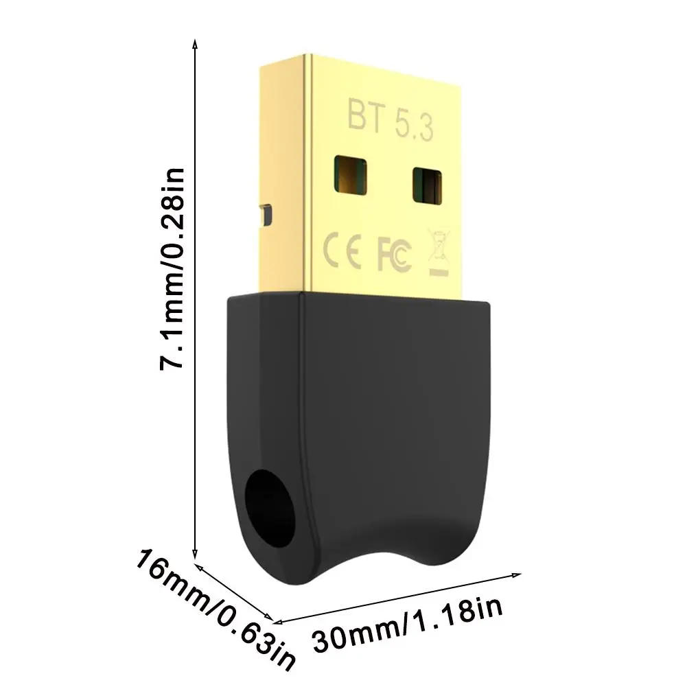 Adaptador USB sem fio para computador, compatível com Bluetooth 5.0, Mini Dongle, transmissor, música, receptor de áudio, PC, laptop, BT5.3