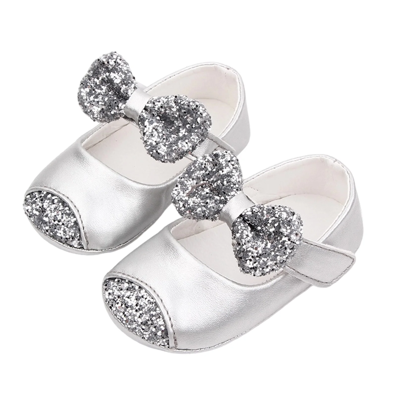 

Обувь для маленьких девочек от 0 до 18 месяцев, обувь принцессы из мягкой искусственной кожи, блестящая обувь с нескользящей подошвой для маленьких девочек