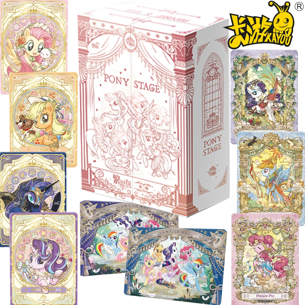 

New KAYOU Original My Little Pony Gift Box Cards Twilight Sparkle Retro Exquisite Character Portrait Collection Cards Kids Toys