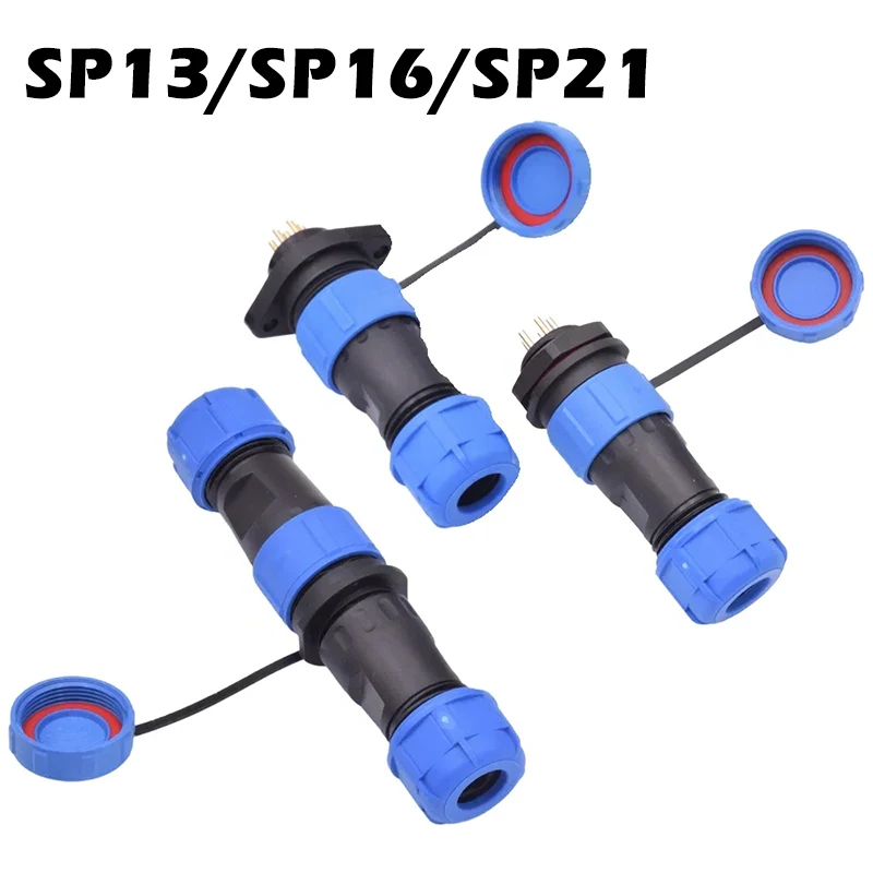 5/10/100Sets Waterproof connector SP13 SP16 SP21 IP68 cable connector plug & socket Male and Female 2 3 4 5 6 7 8 9 10 12 Pin