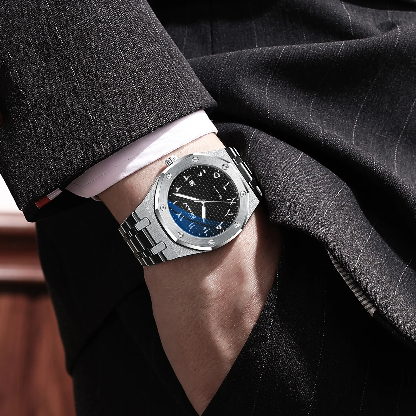 Chenxi nova marca superior casual relógio masculino esportes luminoso à prova dwaterproof água calendário inoxidável relógios de aço quartzo relógio de pulso masculino