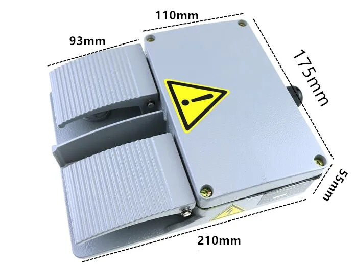 Foot switch  aluminum shell gray double pedal switch machine tool accessories switch