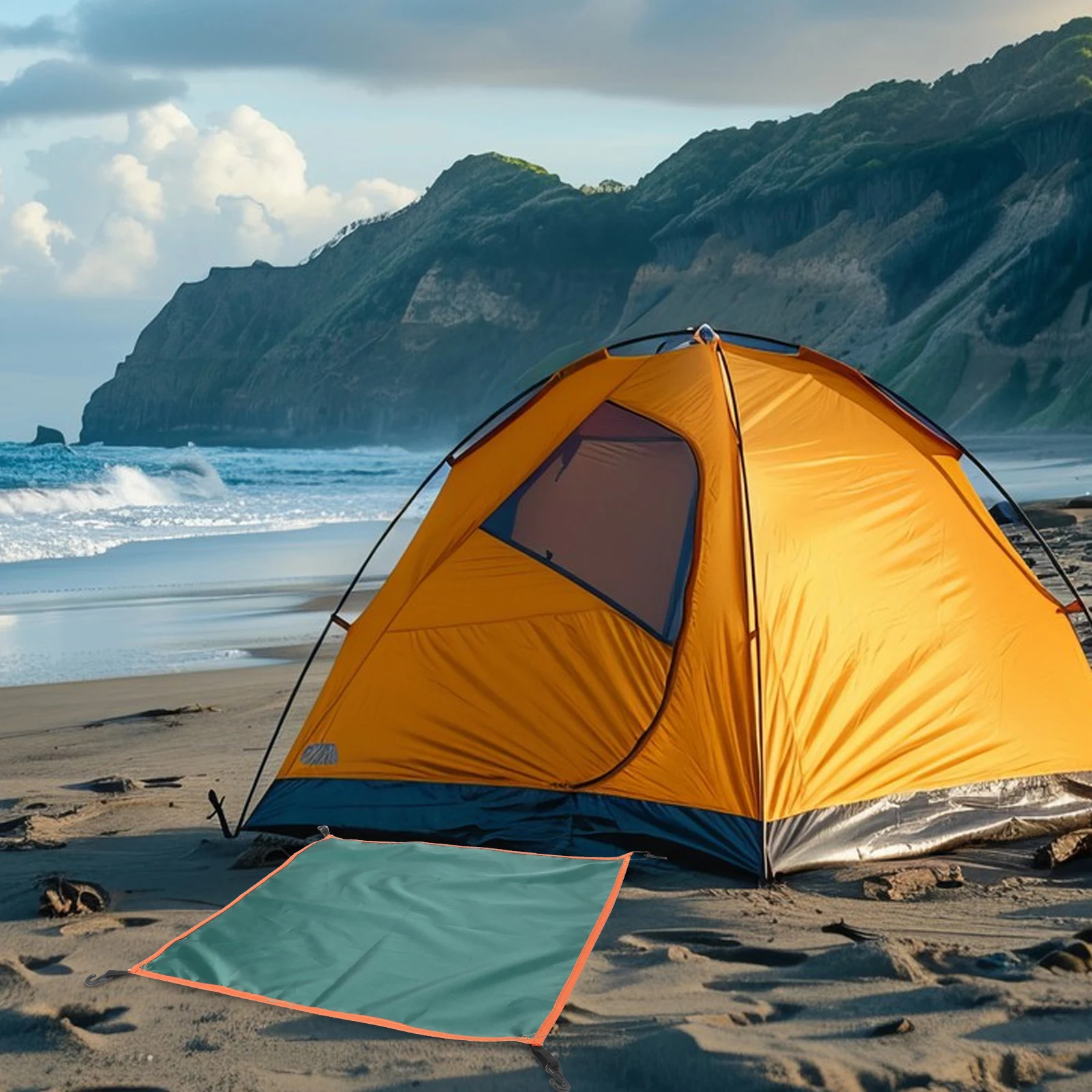 

Rainproof Tent Cover Lightweight Waterproof Canopy Silver Coated Cloth Foldable Sun Shelter Reusable Fly Camping Accessories