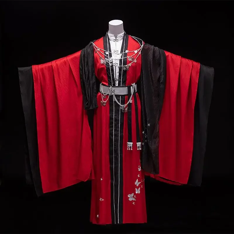 2025 New Anime Tian Guan Ci Fu Cosplay Costume Wig Guiwang Huacheng Han Style Clothing Sanlang Red Hanfu Dress Hallo AA