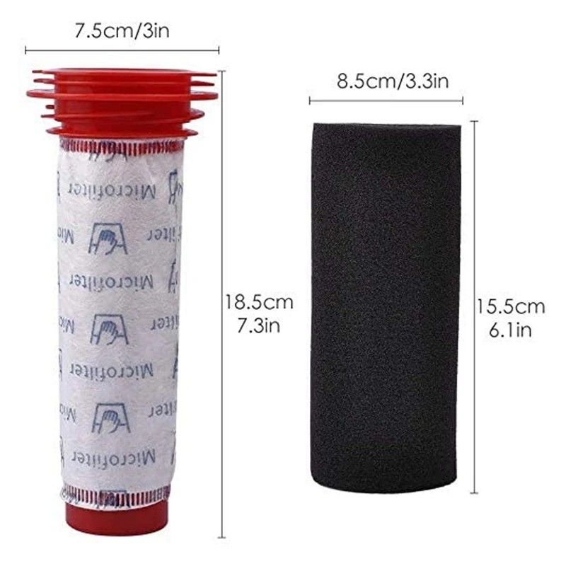 2 Pieces Washable Filters For  Athlet Cordless Vacuum Cleaner BCH6L2560 BCH6L2561 /  BCH6ZOOO Zoo'o Pro Animal