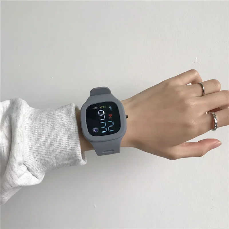 Cat-Ear Kids Watch with Bracelet Waterproof Digital Watch LED Sports Electronic Wristwatch for Girls Boys Students Children Gift