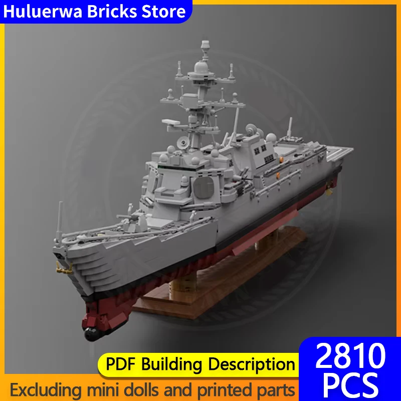 Military Warship Model MOC Building Bricks Defense Navy Destroyer Modular Technology Gifts Holiday Assemble Children Toys Suit