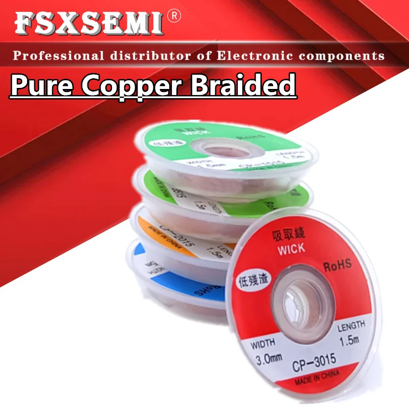 Desoldering Braid Tape Copper Welding Solder Remover 1/1.5/2.5/3/3.5mm Wire Soldering Wick Tin Lead Cord Flux BGA Repair Tool