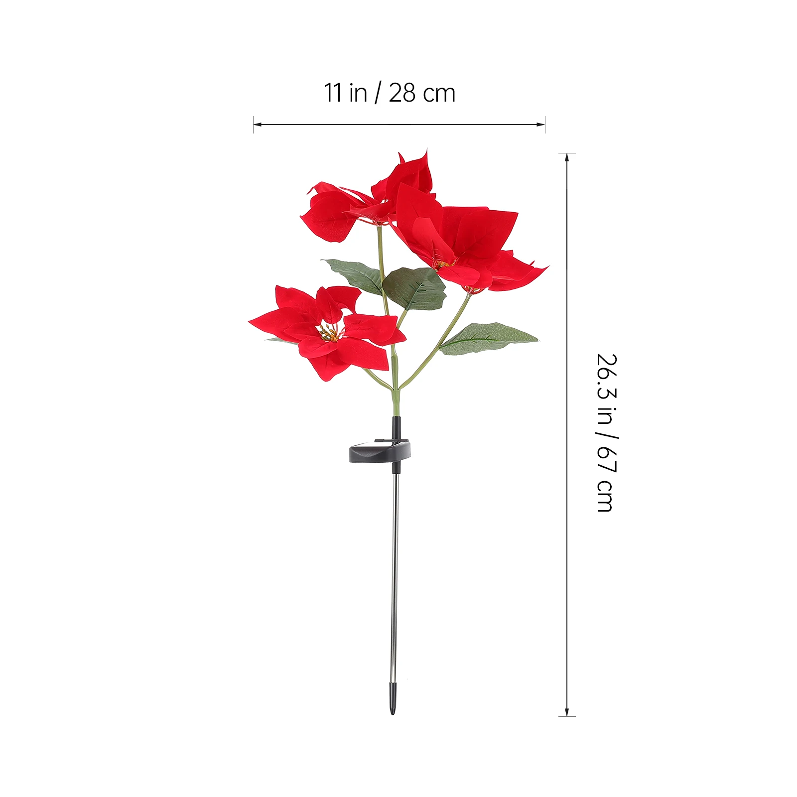 

Poinsettia Solar Christmas Flower Lantern Poinsettias Artificial Flowers Garden Lights