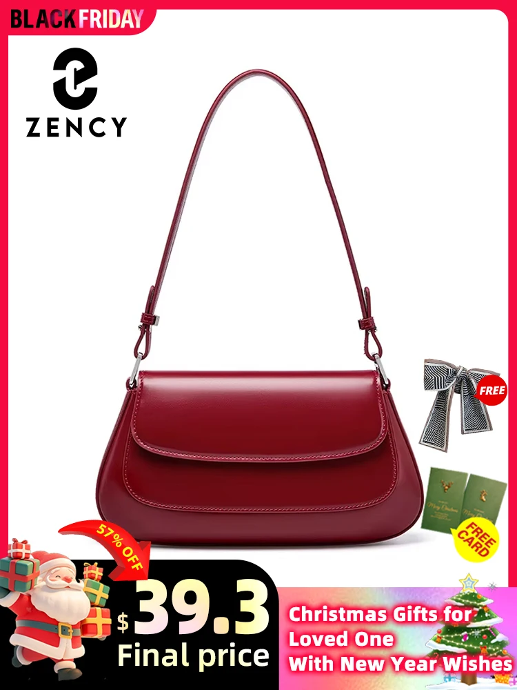 Zency Luxury Handbags Purses For Women Genuine Leather French Style 2024 Summer Ladies Shoulder Bag Underarm Crossbody Messenger