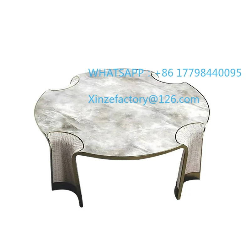 طاولة قهوة رخامية حديثة قابلة للتخصيص، طاولة جانبية إبداعية فاخرة #5