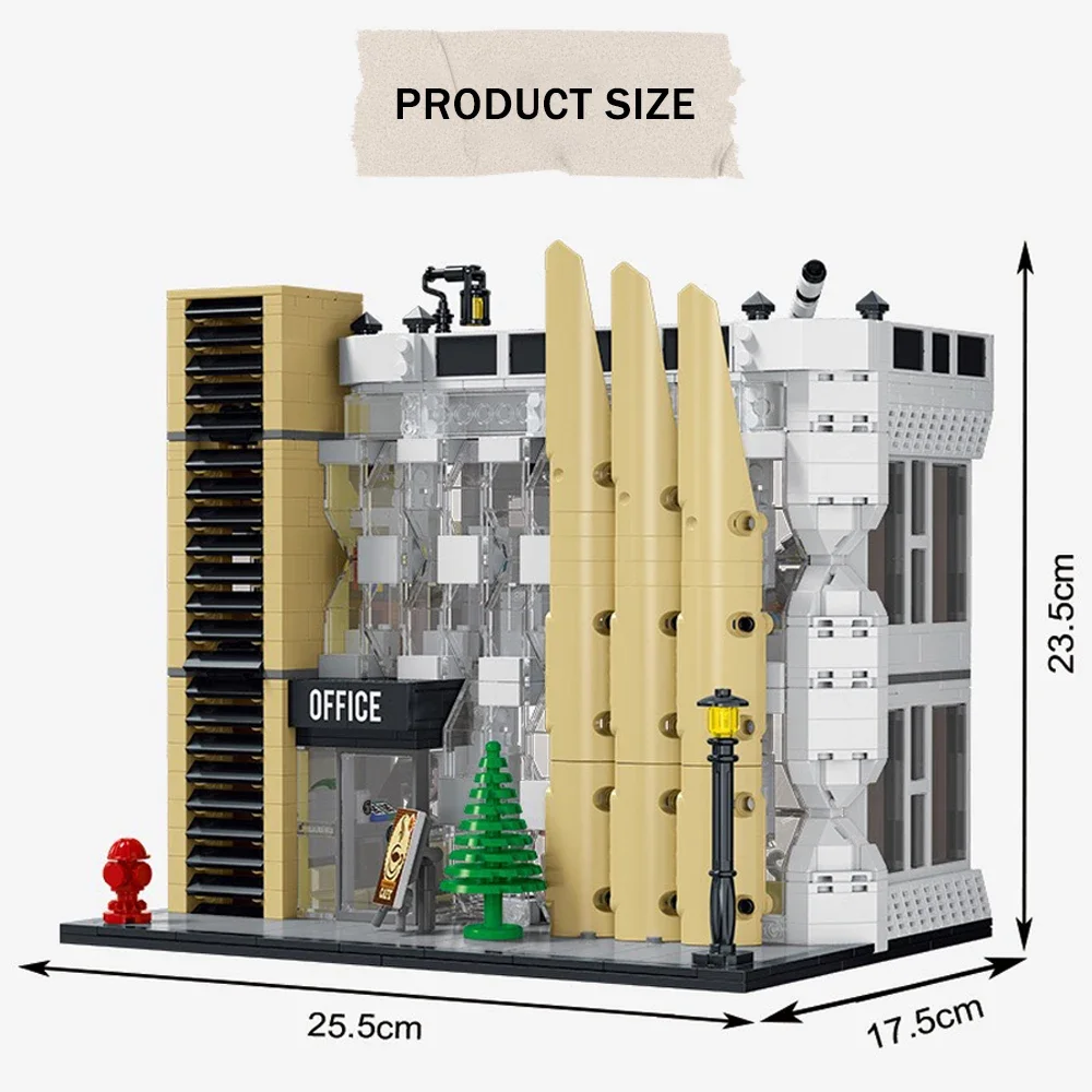 Street View Series Città Ufficio Building Blocks City Office Building House Modello fai da te Giocattoli dei mattoni per bambini Regalo di Natale MOC