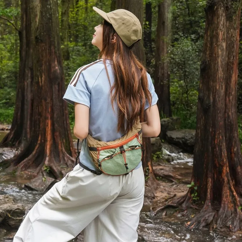 Colorblock Crossbody Fanny Pack, Adjustable Strap, For Outdoor Camping Hiking Daily Commute Travel Use