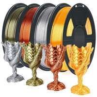 3D Printer Filament PLA 1.75mm Silk Filament PLA 1kg 500g 250g 3D Printing Material Shiny Filament Gold Black Silver Multipack