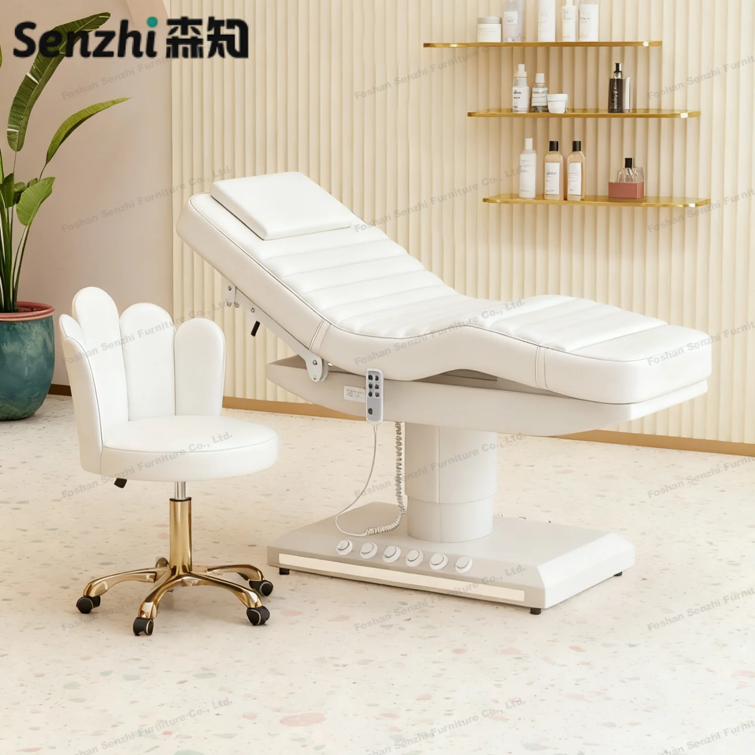 Modern Lash Bed White Base Beauty Massage Bed Facial Spa Eyelash Treatment for Cosmetic Eyelash