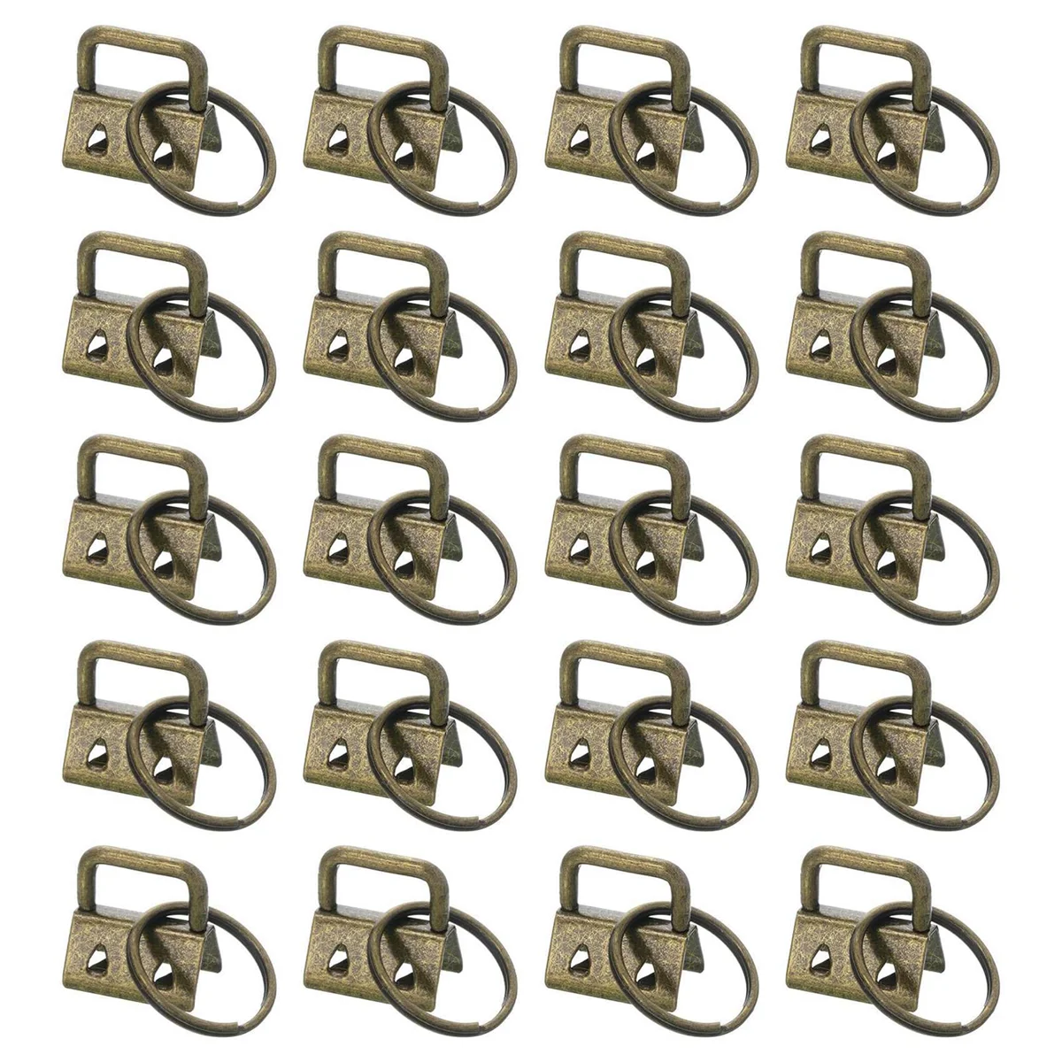 

20PCS Key Fob Hardware with Keychain Rings for Bag Webbing,Bronze