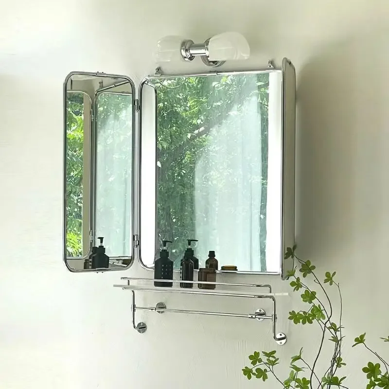 Three-fold bathroom mirror Hotel famous French Customized bathroom Feng Shui Hover folding mirror