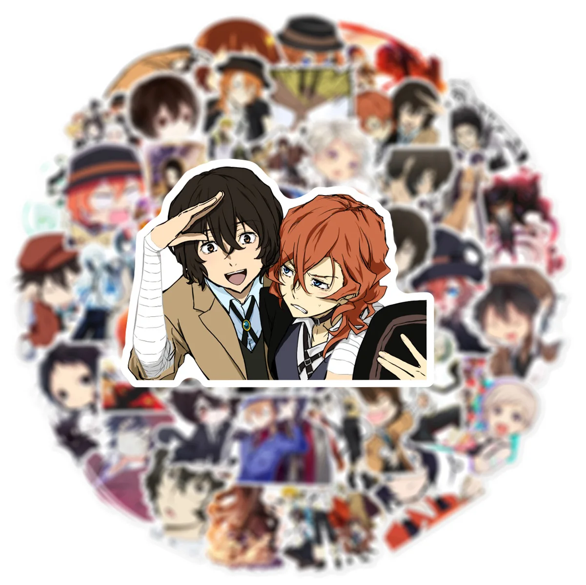 50Pcs Bungo Stray Dogs Series Graffiti Stickers Suitable for Laptop Helmets Desktop Decoration DIY Stickers Toys Wholesale