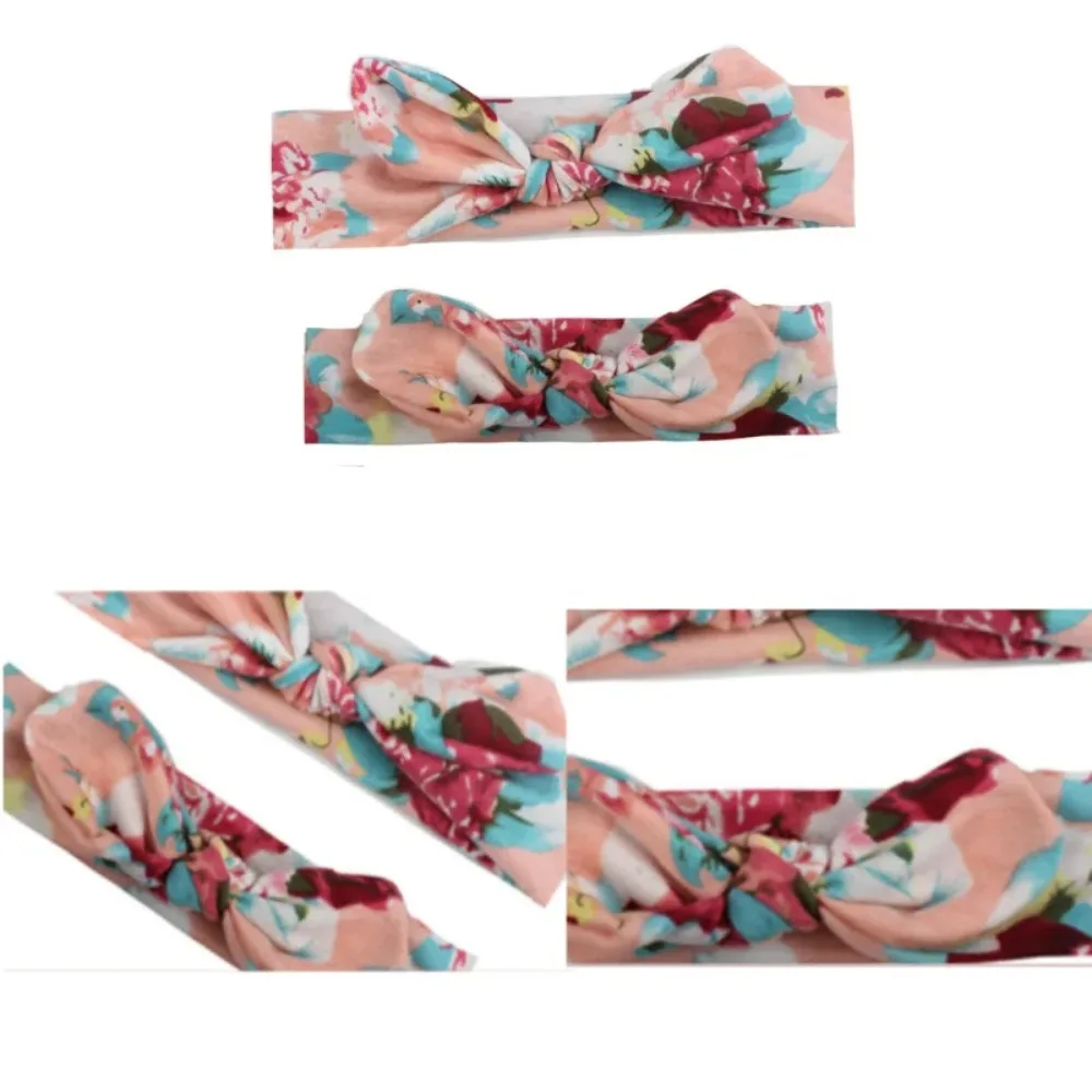 Conjunto de diadema de 2 piezas para mamá y bebé, diadema informal con lazo para recién nacidos, diadema elástica Vintage, banda para el pelo de Yoga, tocado para padres e hijos