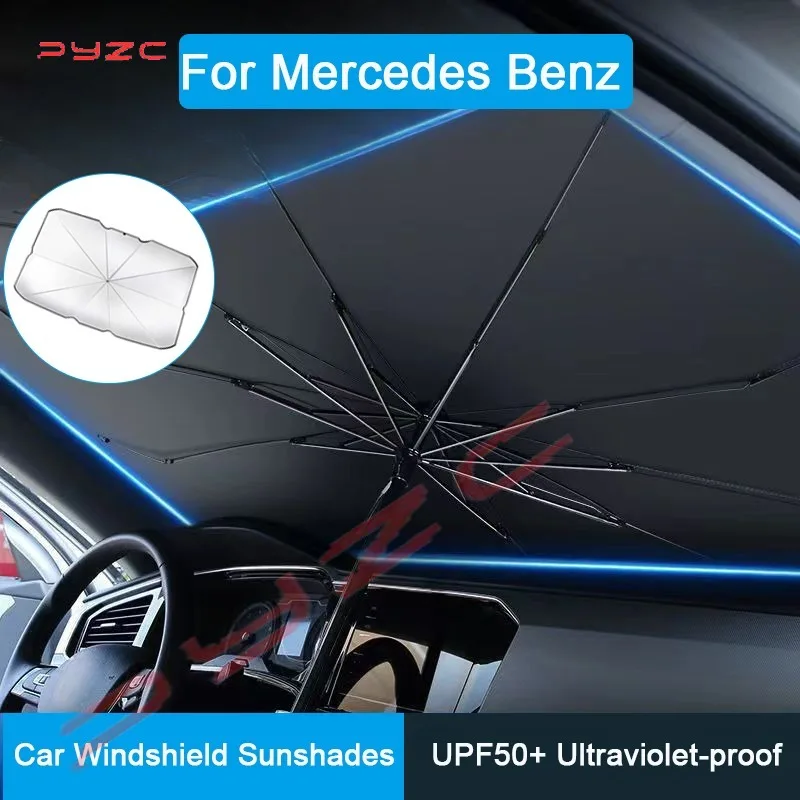 For Mercedes Benz A C E S G Class GLC CLE CLA Car Sunshade Umbrella Car Sun Shade Protector Parasol Summer Sun UV Protection