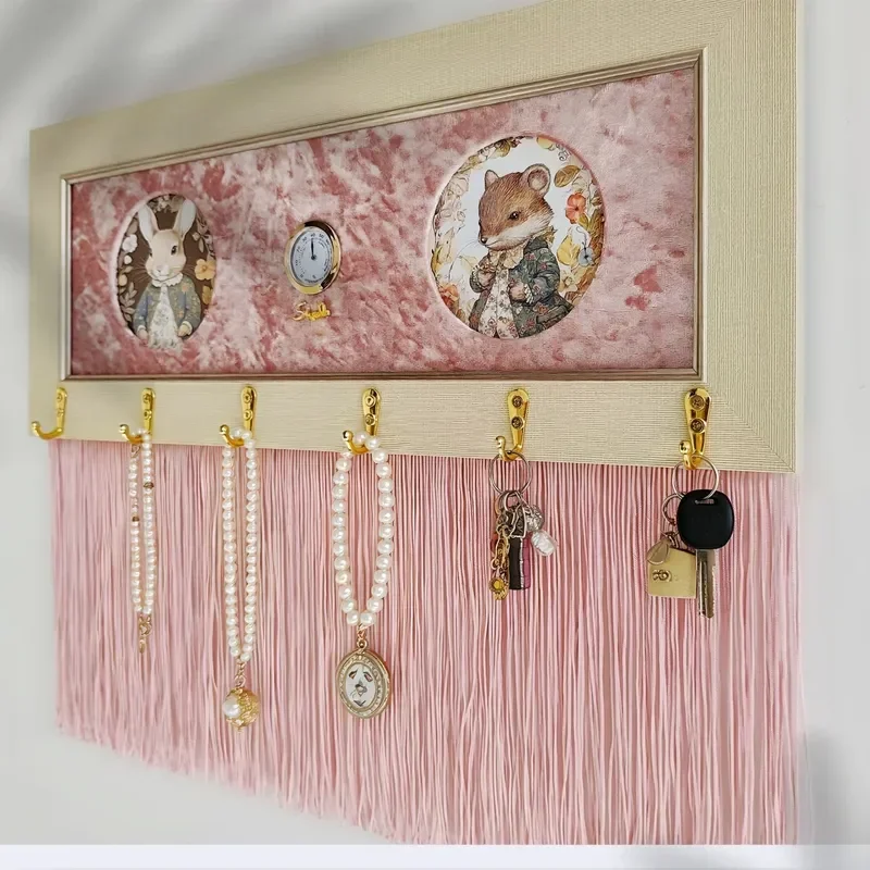 Original Alice Rabbit Style French American Hook Girl Children's Bedroom Living Room Entrance Tassel Hanging Painting