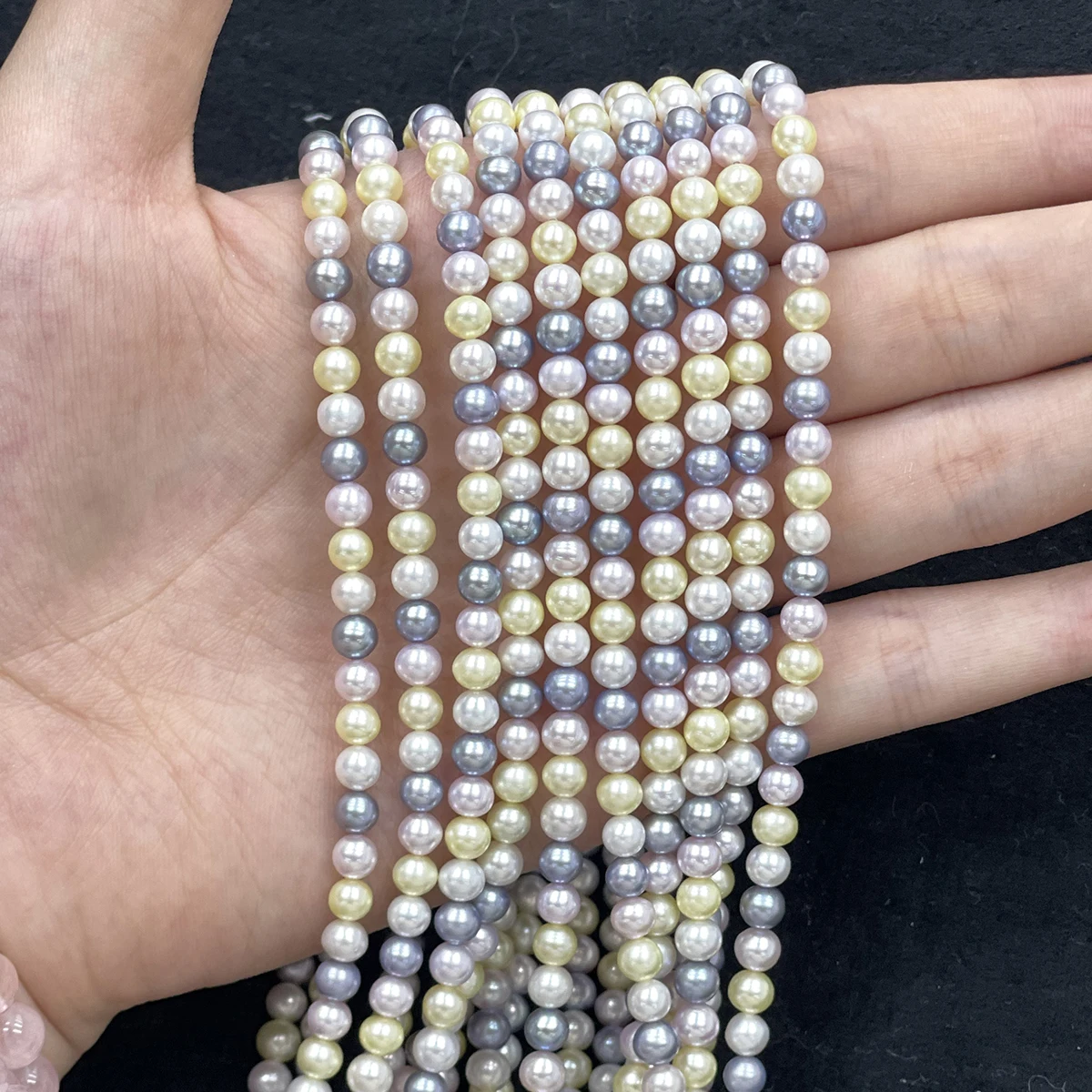 AAAA 4–5mm Macaron-Colored Natural Freshwater Pearls Near-round Semi-finished Beads for Jewelry Making DIY Necklaces Bracelets