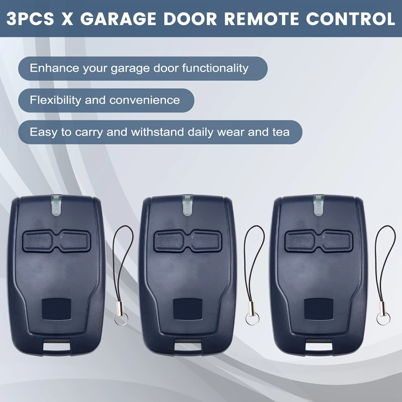 3Pcs Garage Door Remote Control For BFT Mitto B2 433.92Mhz Electric Gate Key Fob 2 Channels Garage Door Remote Control