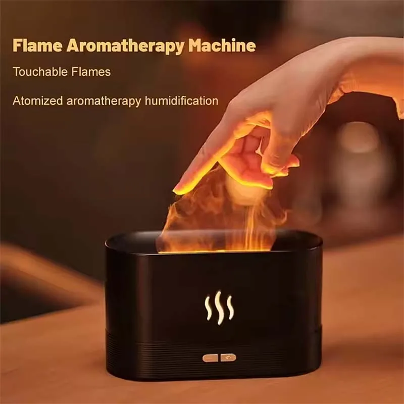 Creative Simulation Flame Aromatherapy Machine Humidifier Diffuser Fragrance Machine Home 5v Office Desktop 3D Flame Humidifier