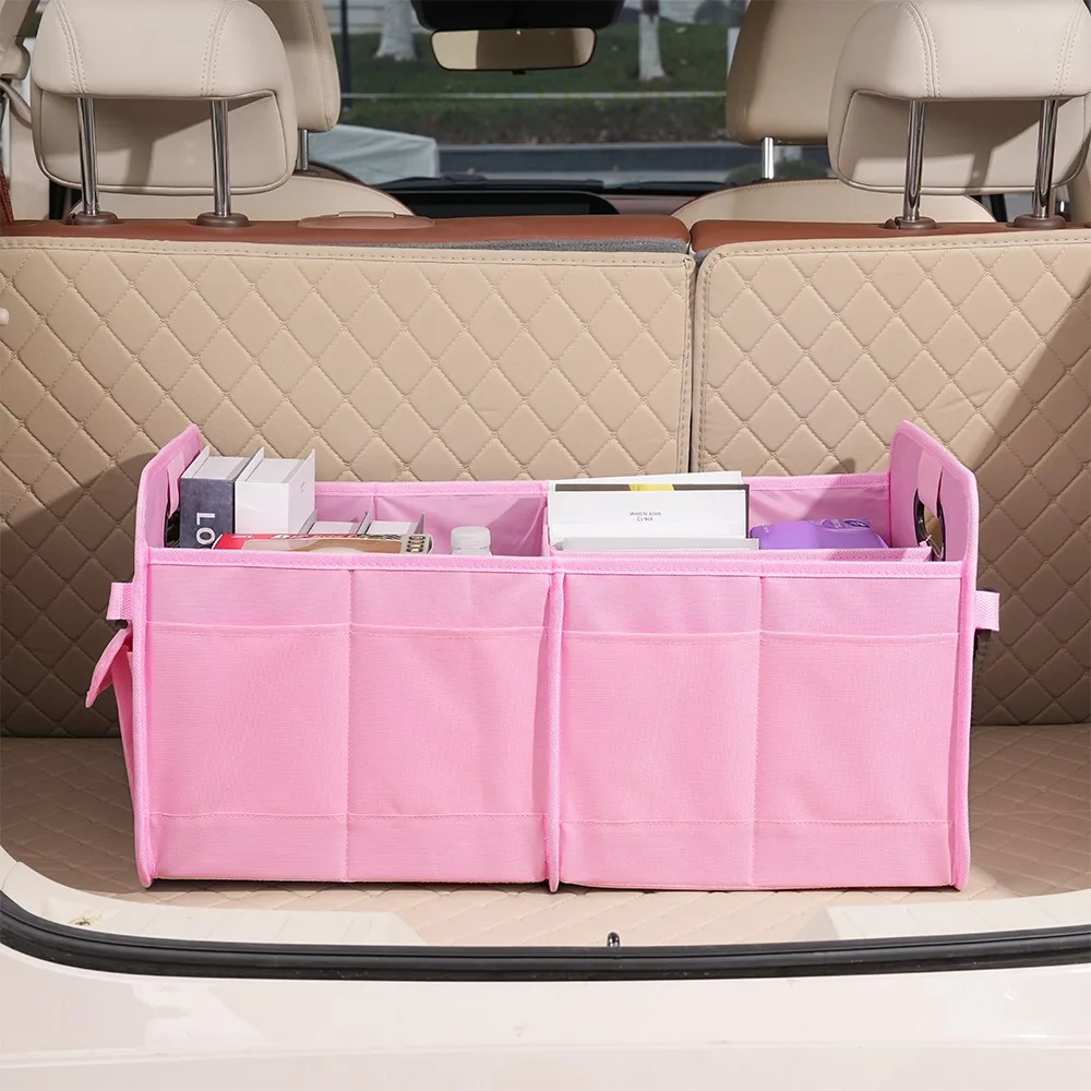 Organizador de porta-malas de carro, organizador de armazenamento de itens de interior de carro, portátil e dobrável, fácil de instalar, é um ótimo ajudante na sua vida