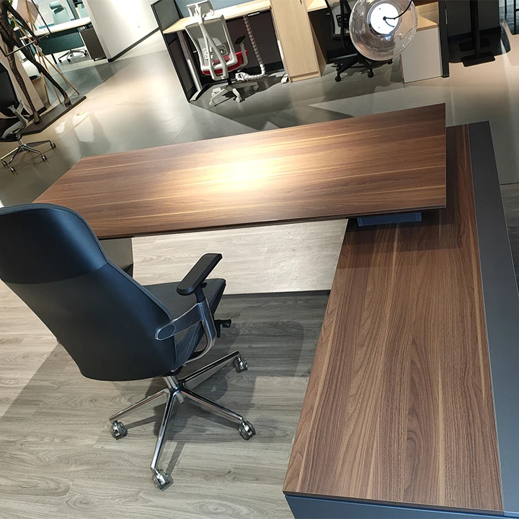 Moderner, minimalistischer, kommerzieller Büroschreibtisch aus Holz, Manager-Chefschreibtisch