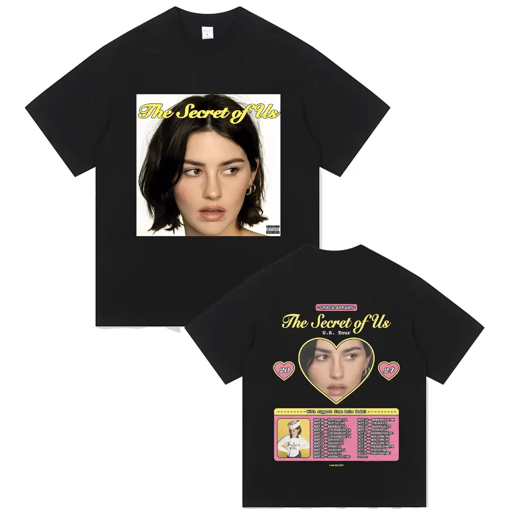 

Gracie Abrams The Secret of Us New Album Tour T-shirt Men Women Fashion Oversized Streetwear Tshirt Summer Male Vintage T Shirts