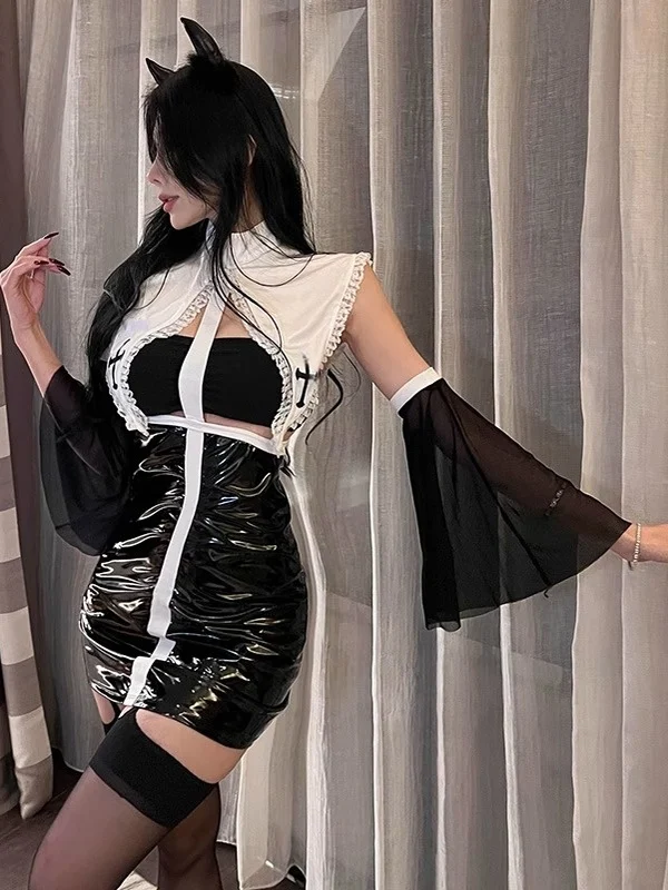 Sexy Cosplay orm Set Königin Nonne Krieg Robe Transformation k Aladdin Halloween Kostüm Zweiteiliges Set Hohe Taille A-linie Rock