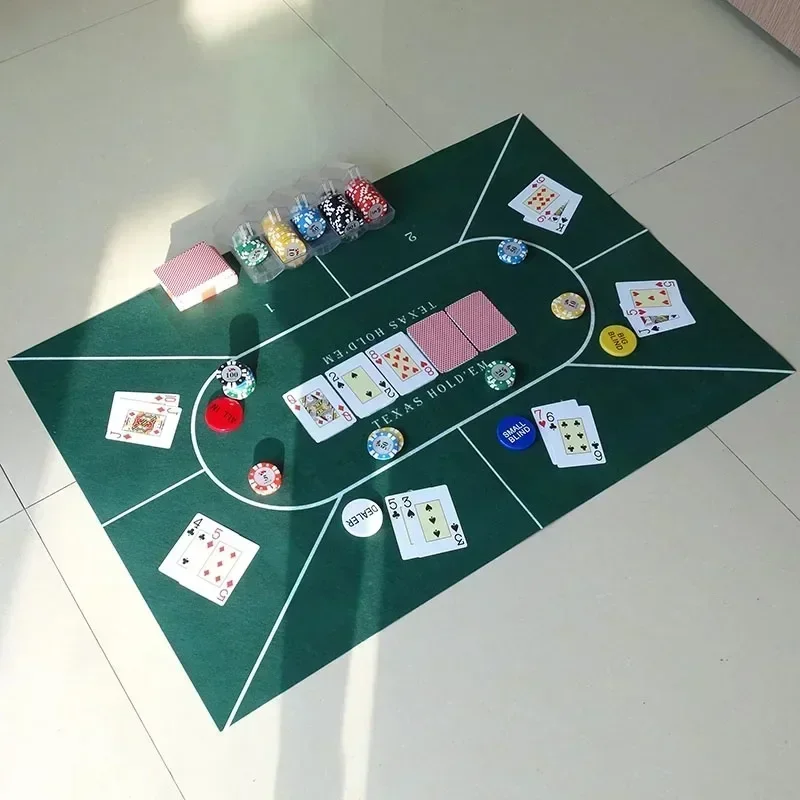 على الوجهين لعبة مفرش المائدة 90x60 سنتيمتر تكساس هولدم 'em بوكر وسيك بو لعبة غير المنسوجة عدم الانزلاق مفرش المائدة الترفيه اكسسوارات #4