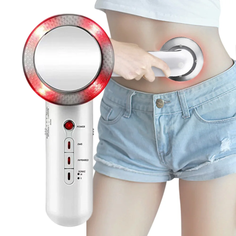 3 IN 1 Ultrasonic Cavitation EMS Body Slimming Massager Fat Burner Skin Care Infrared Cellulite Removal Therapy Beauty Apparatus