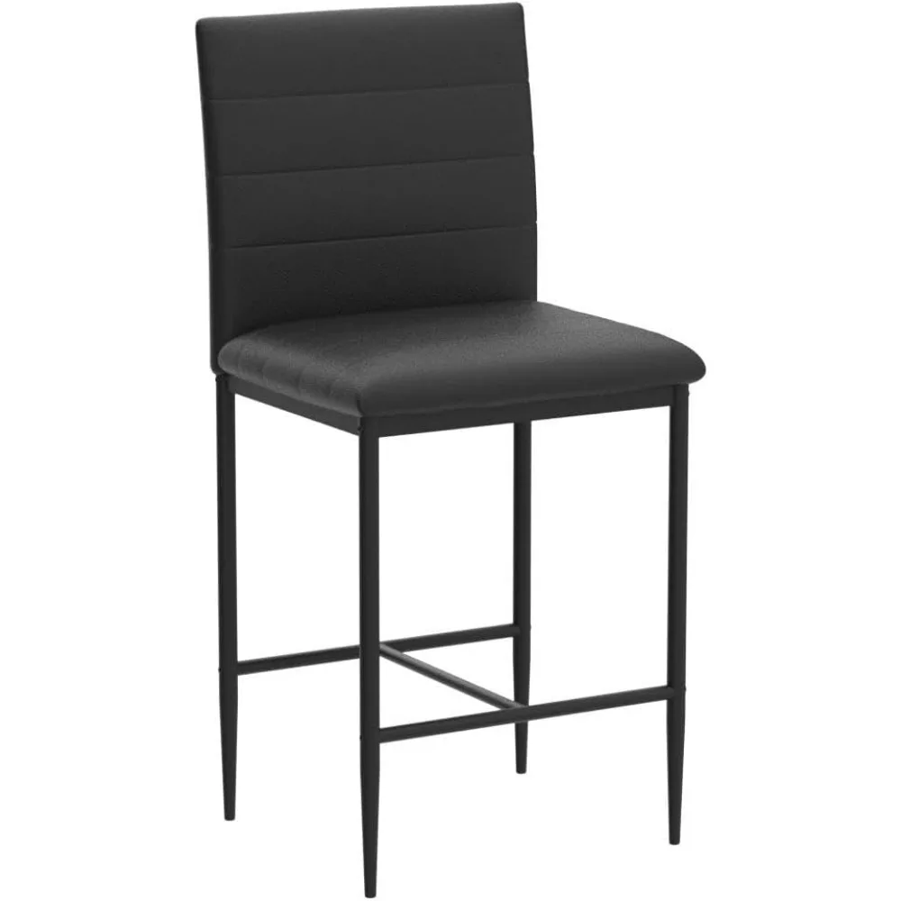 Counter-Ensemble de 4 tabourets de bar modernes en cuir PU, pour îlot de cuisine, chaises de salle à manger hautes avec dossier