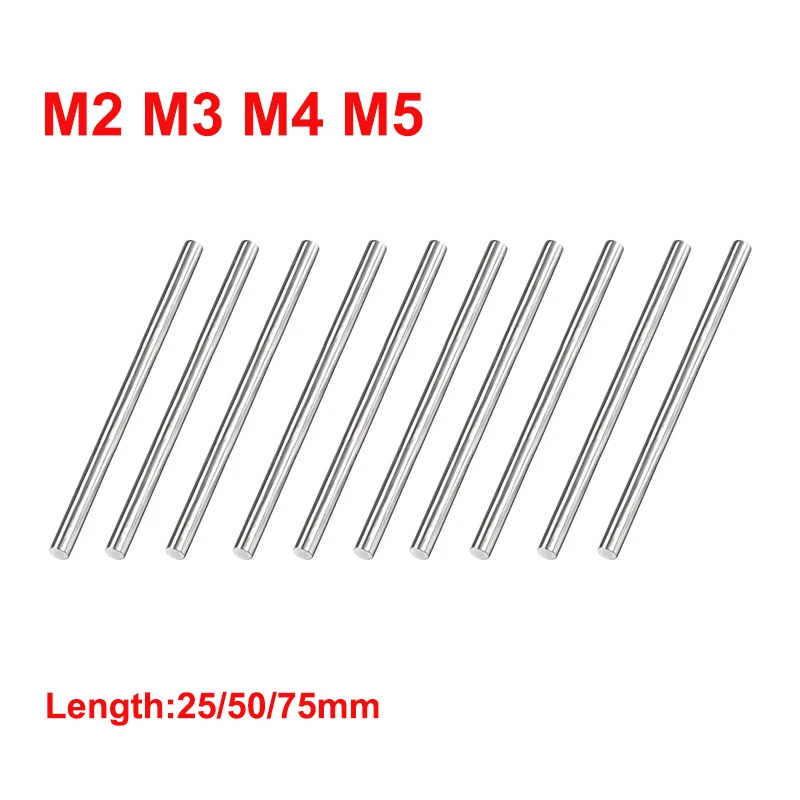 10/20pcs M2 M3 M4 M5 304 Stainless Steel Cylindrical Pin Rod Locating Pin Solid Retaining Dowel Pins Fasten Elements 25/50/75mm