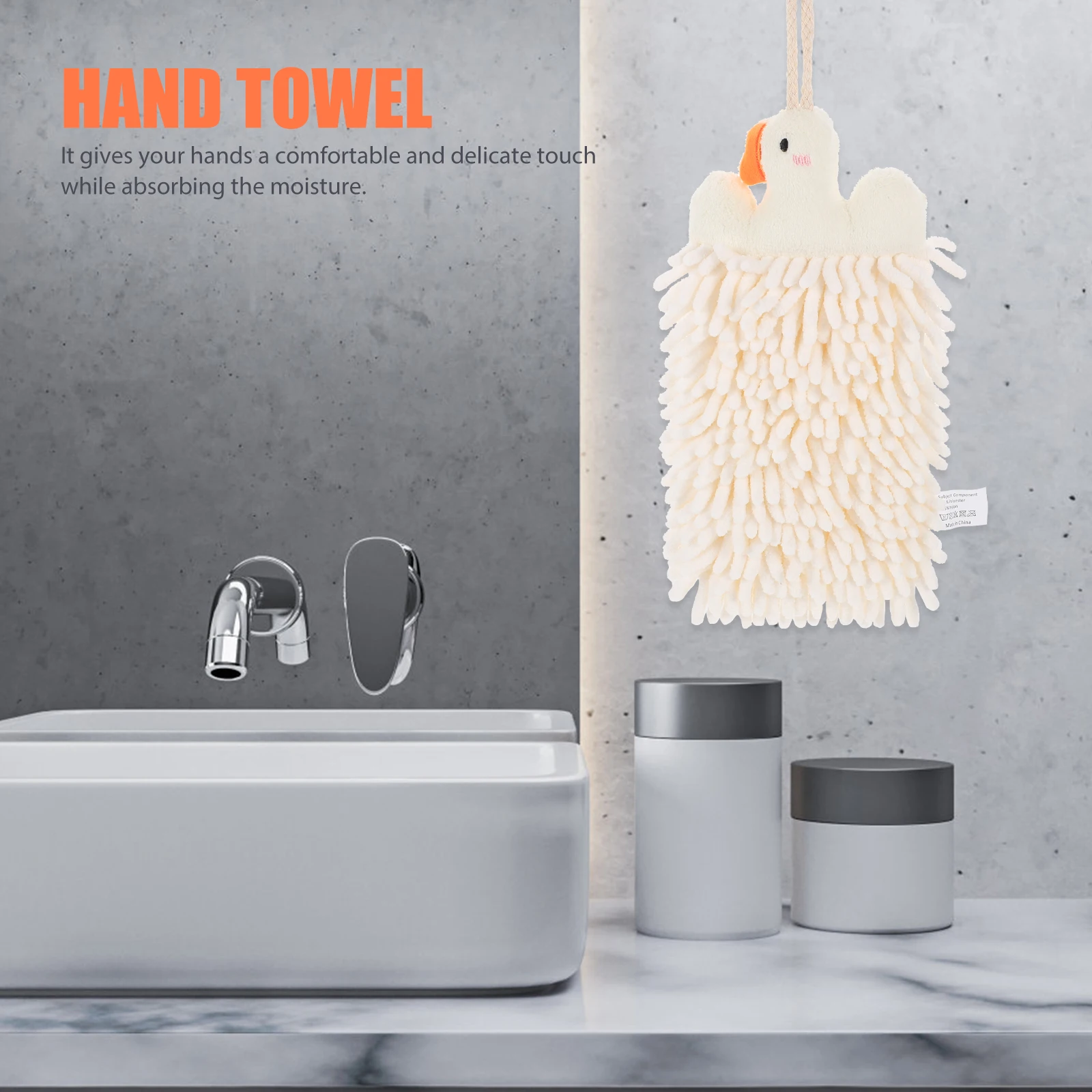 

Chenille Hanging Hand Towel Quick Dry Absorbent Bathroom Kitchen Home Use Towel With Hanging Loop Reusable Soft Towels