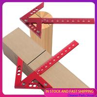 HOT SALE-1 Piece Center Finder Woodworking Square Red Aluminum Alloy 45/90 Degree Right Angle Line Gauge Center Scribe Carpenter